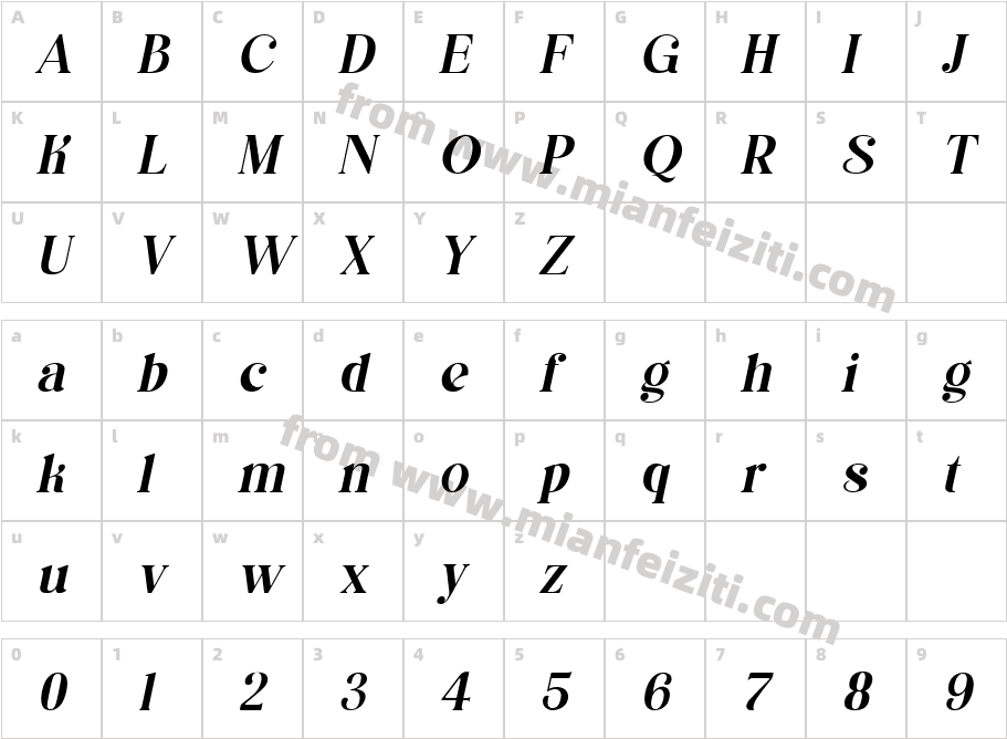 asimilates Italic字体字体映射图