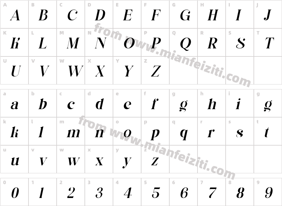 asimilates Thin Italic字体字体映射图