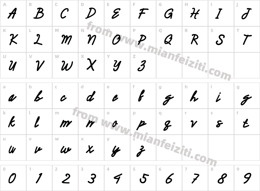 BagittoHerrosRegular字体字体映射图