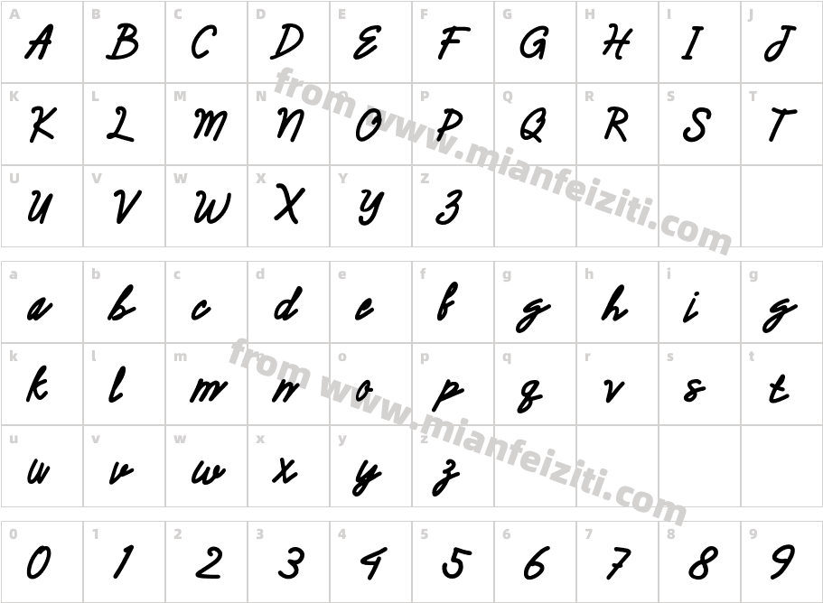 BagittoHerrosRegular字体字体映射图