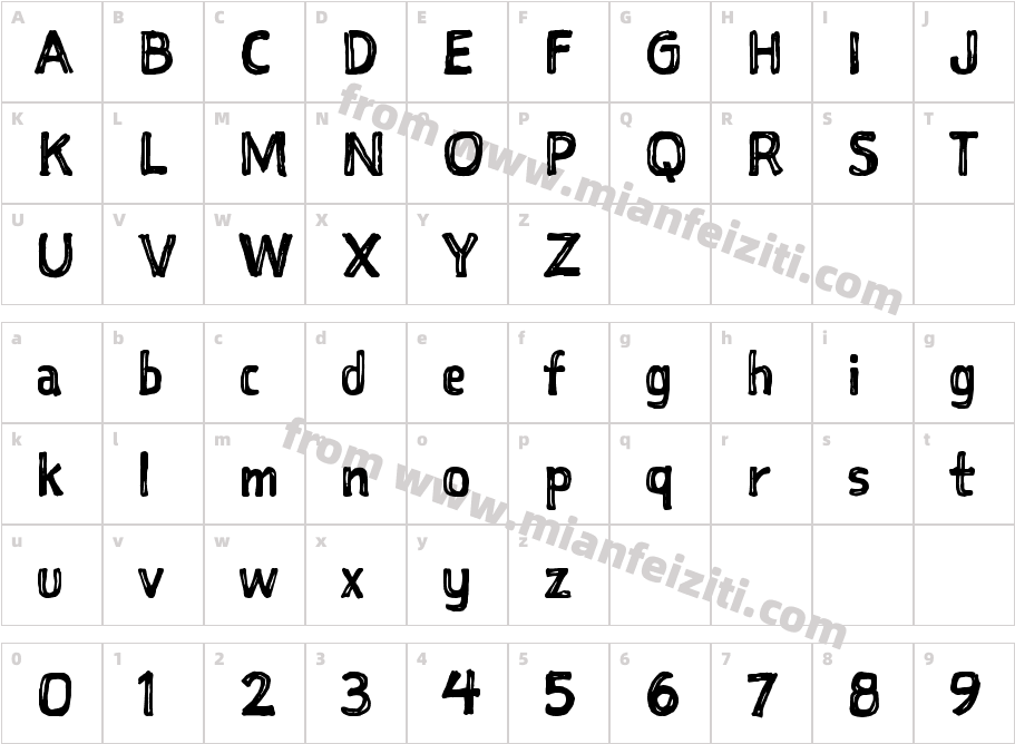Sketchnote Square Regular字体字体映射图
