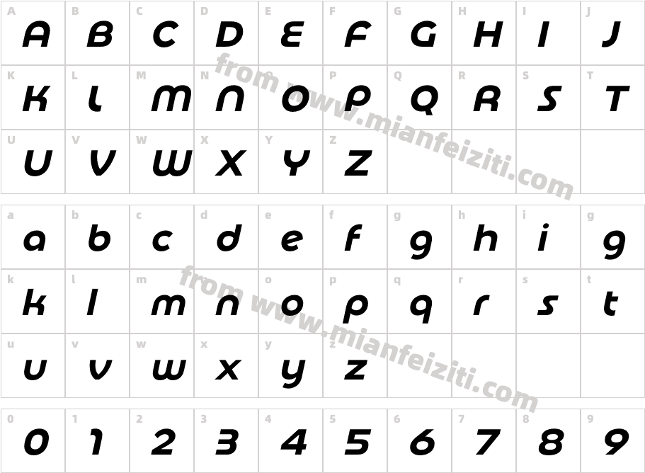 Basenji Italic字体字体映射图
