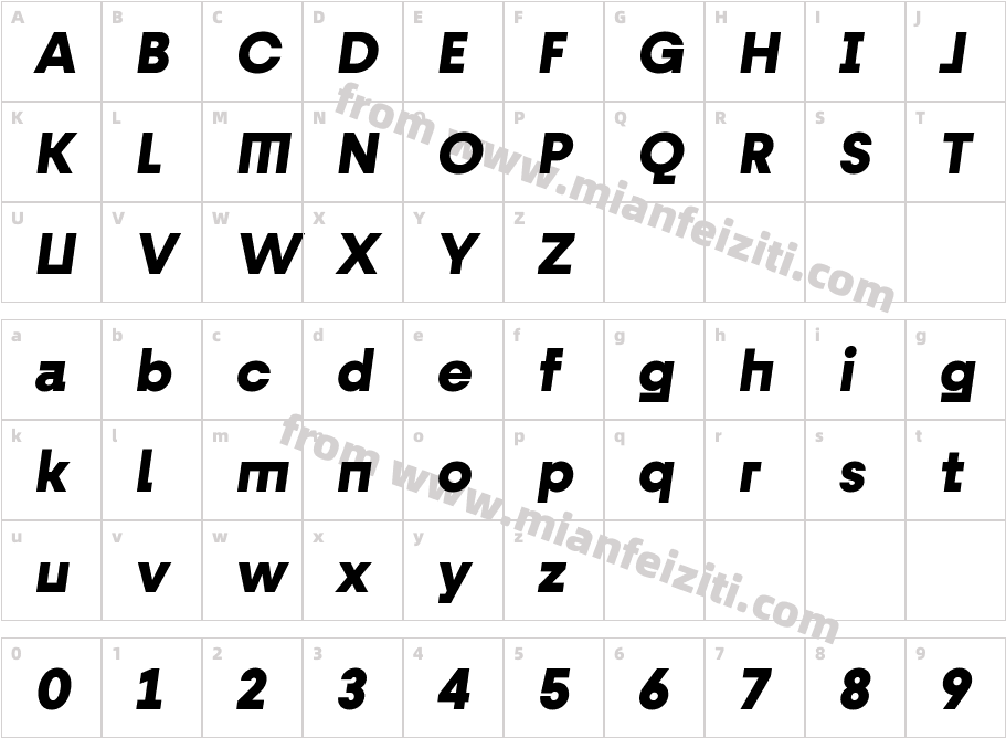 Fractul Alt ExtraBoldItalic字体字体映射图