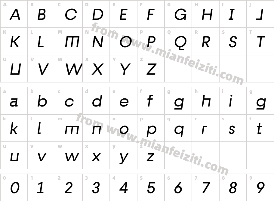 Fractul Alt Italic字体字体映射图