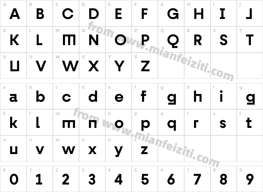 Fractul Alt SemiBold字体字体映射图