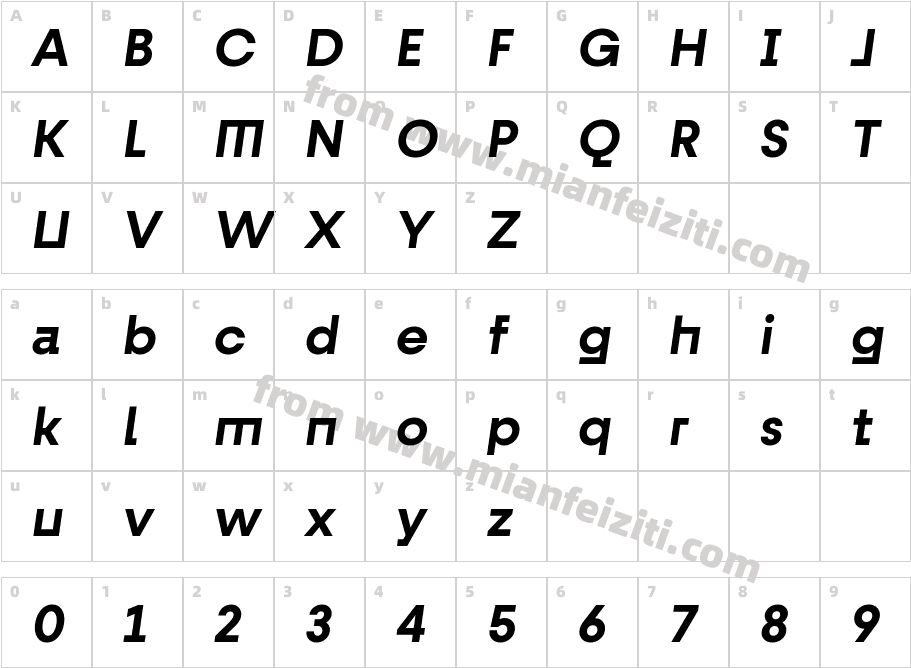 Fractul Alt SemiBoldItalic字体字体映射图
