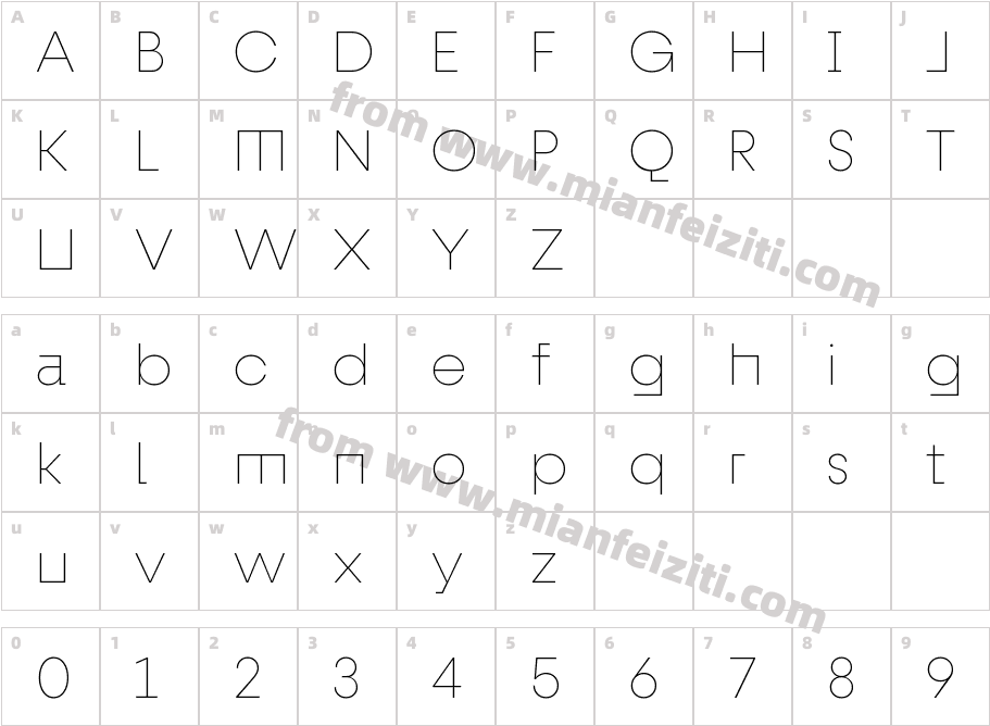 Fractul Alt Thin字体字体映射图