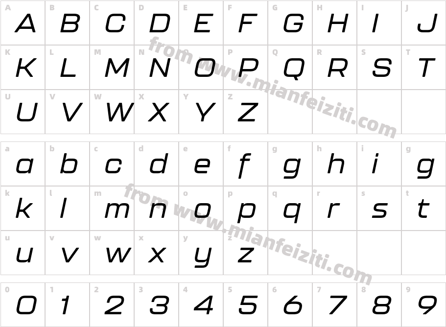 Kallisto Medium Italic字体字体映射图