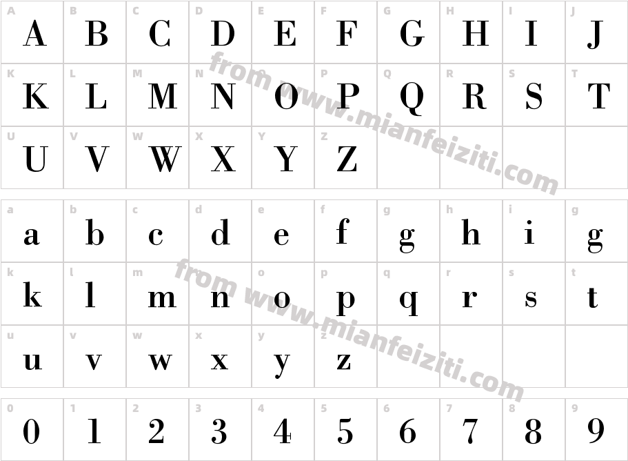 Borjomi C字体字体映射图