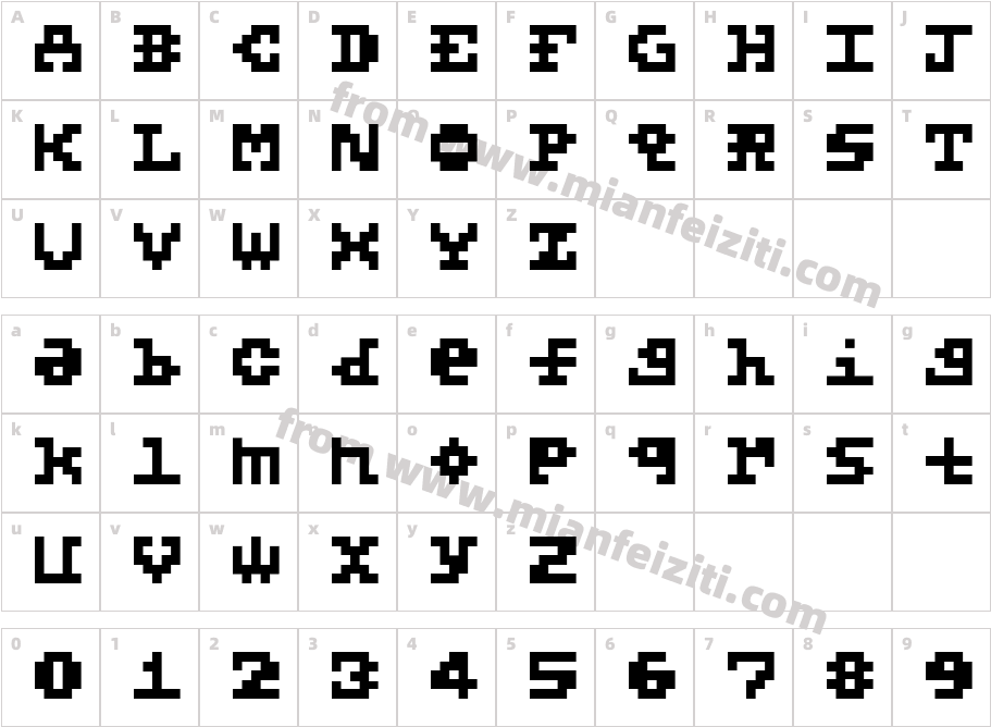 5X5 Basic字体字体映射图