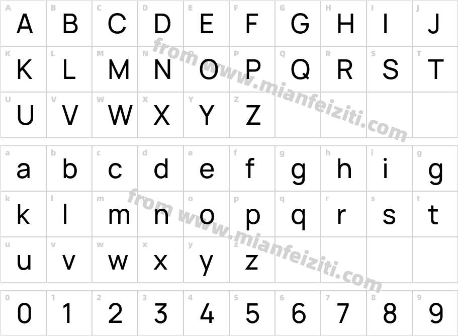 Hauora Medium字体字体映射图