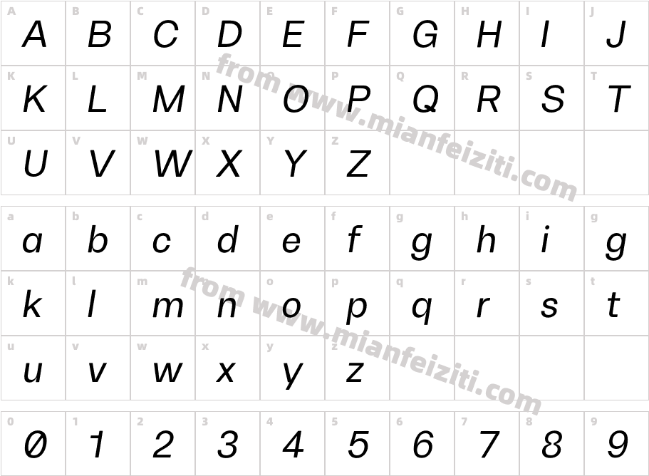 FH Oscar Test Medium Italic字体字体映射图