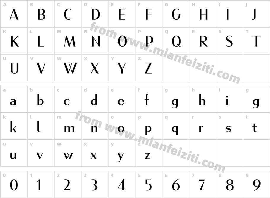 Wienerin Medium字体字体映射图