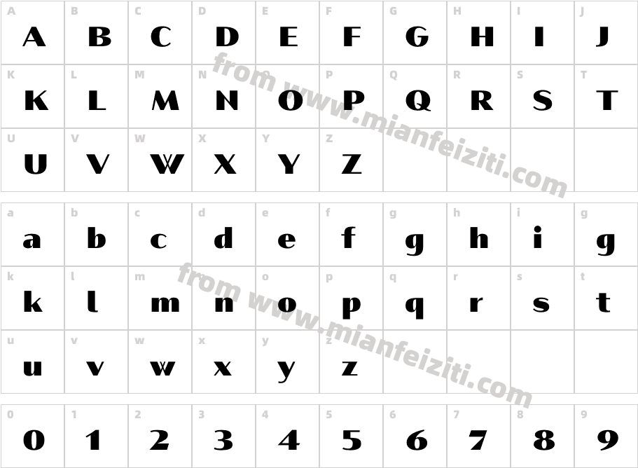 Wienerin Petite Black字体字体映射图