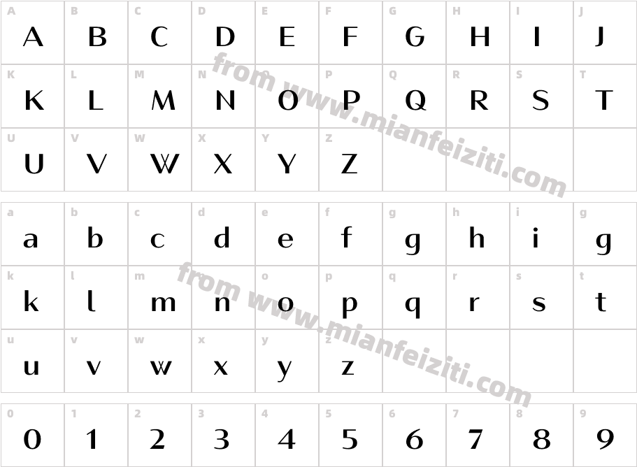 Wienerin Petite Medium字体字体映射图
