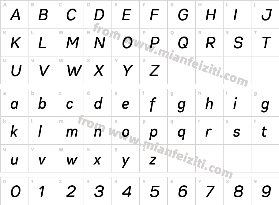 Gabriel Sans Cond Medium Italic字体字体映射图