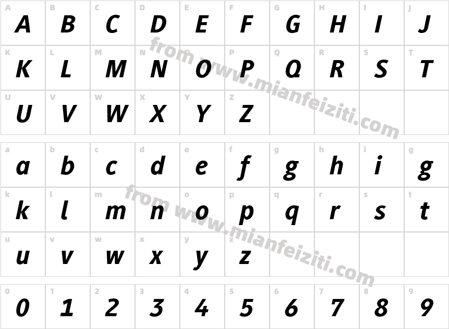 Generis Sans W04 Heavy Italic字体字体映射图