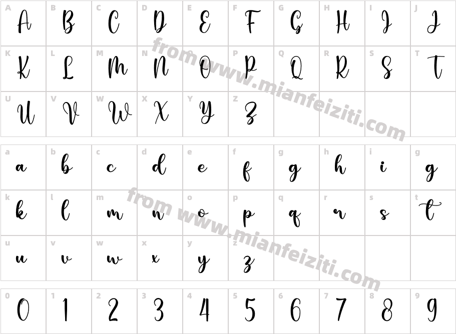 CatalinaRegular字体字体映射图