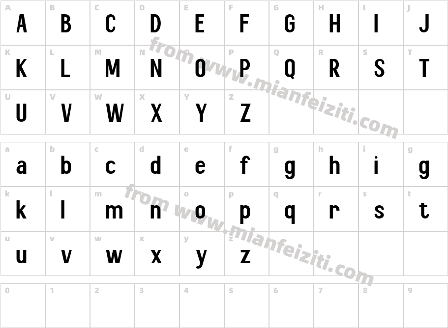 Choleric  Regular字体字体映射图
