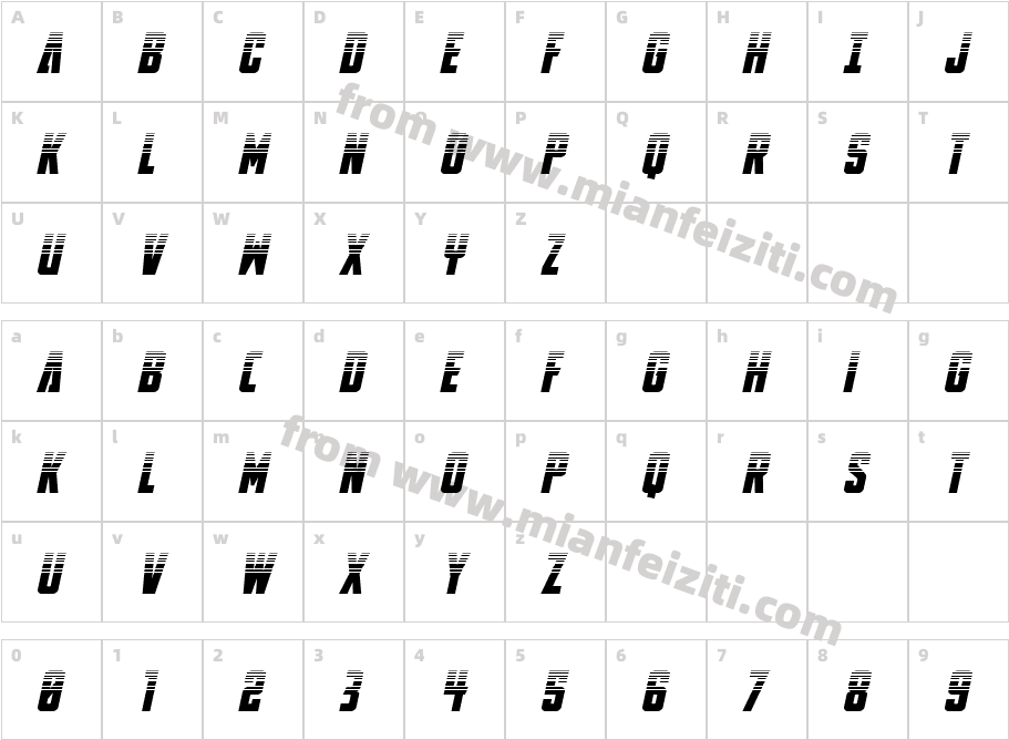 DiaClone Halftone Italic字体字体映射图