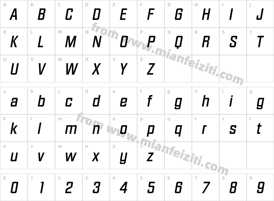 Diamante Serial Medium RegularItalic字体字体映射图