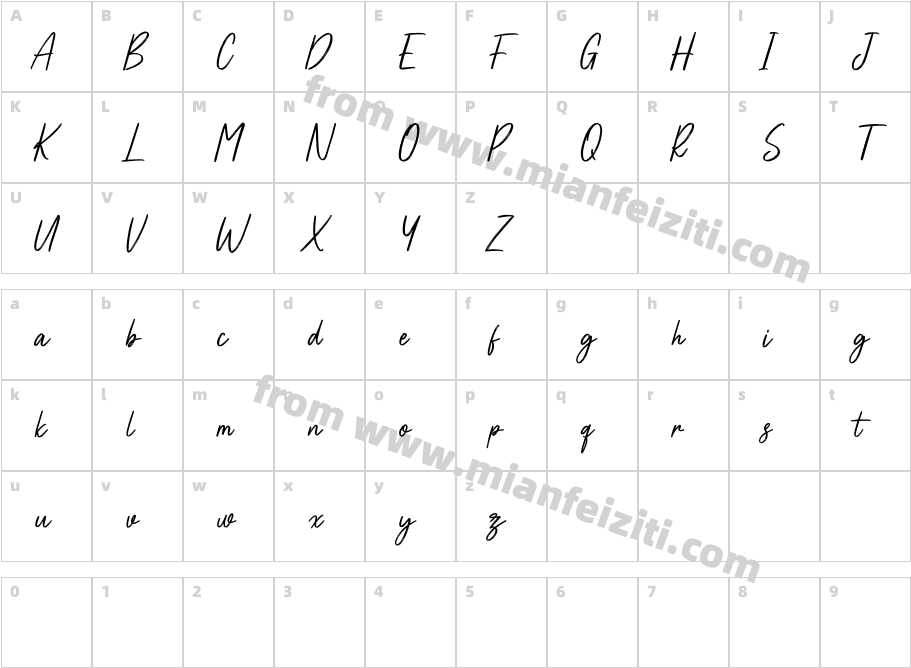 Affinities  Free  Regular字体字体映射图