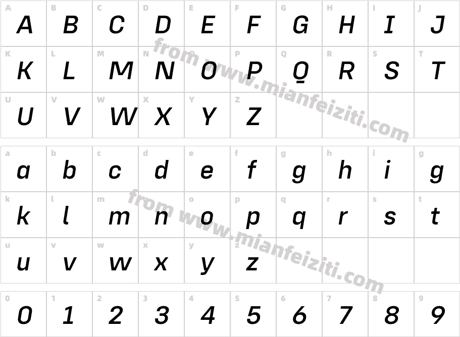 Config  Alt  Medium  Italic字体字体映射图