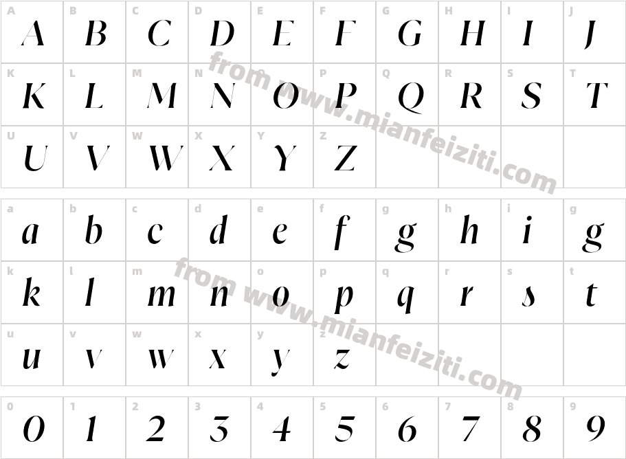FH Total Fine Test Regular Italic字体字体映射图