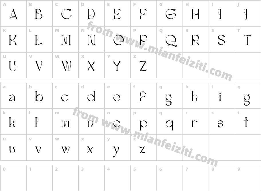 FRIESKA字体字体映射图