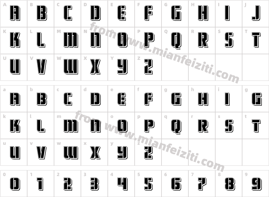 Fortune Soldier Punch字体字体映射图