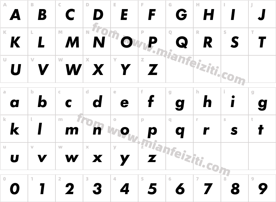 FuturaPT Bold Oblique字体字体映射图