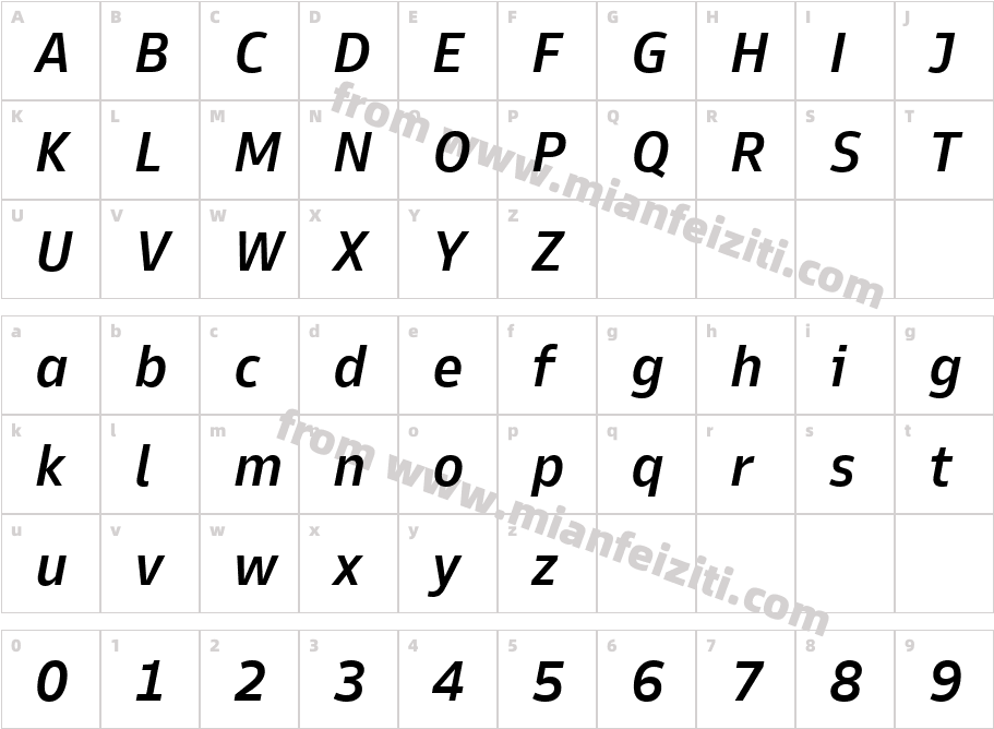 Goldman Sans Medium Italic字体字体映射图