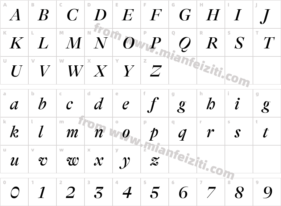 GT Alpina Fine Trial Medium Italic字体字体映射图