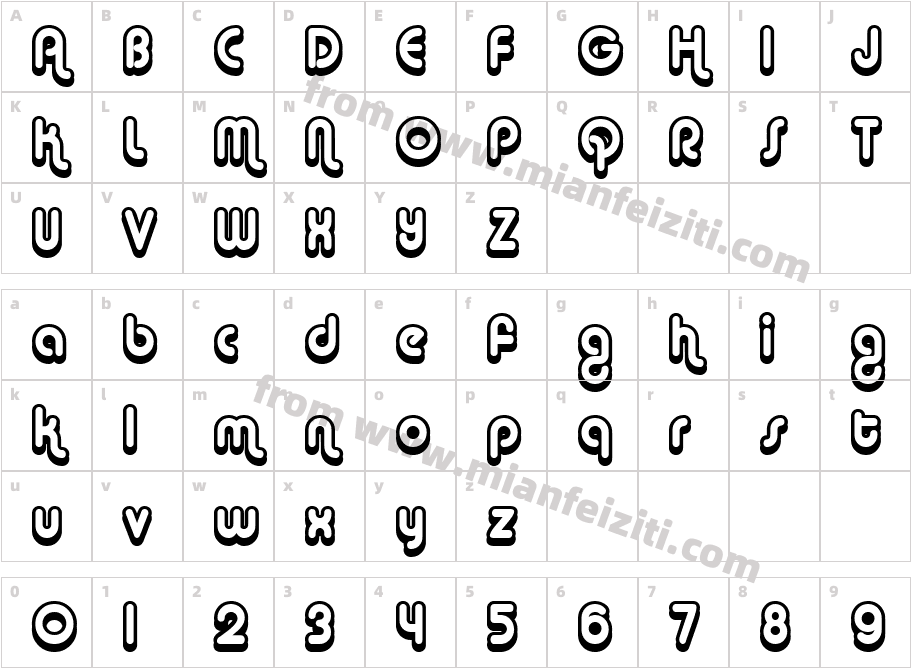 pugua19字体字体映射图