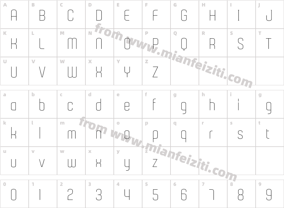 Gubia Alternate Regular 4字体字体映射图