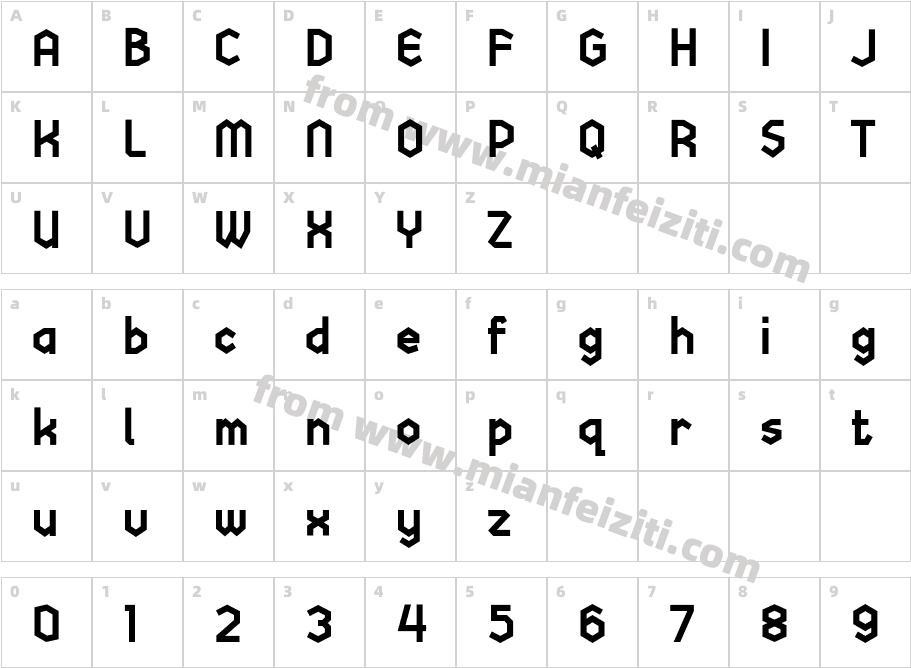 Hexaplex Regular字体字体映射图