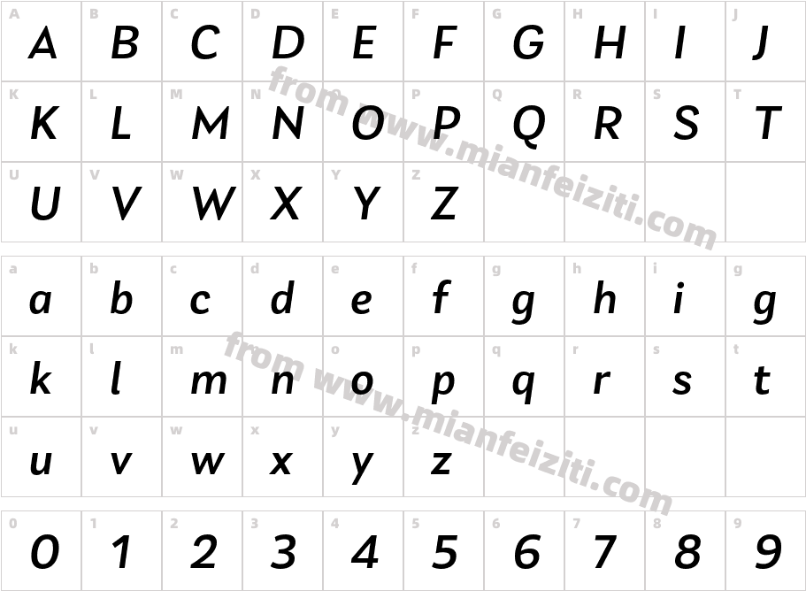 Laca Text Medium Italic字体字体映射图