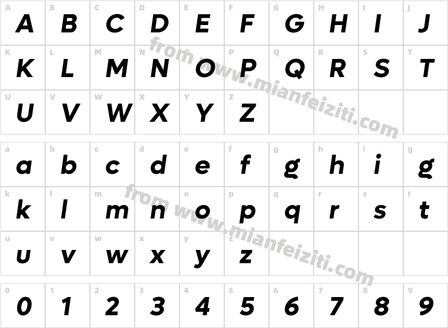 Lufga Bold Italic字体字体映射图