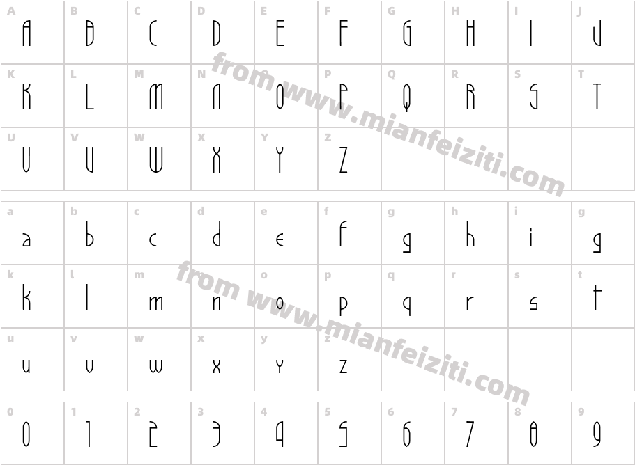 Lumiere Ultra Light字体字体映射图