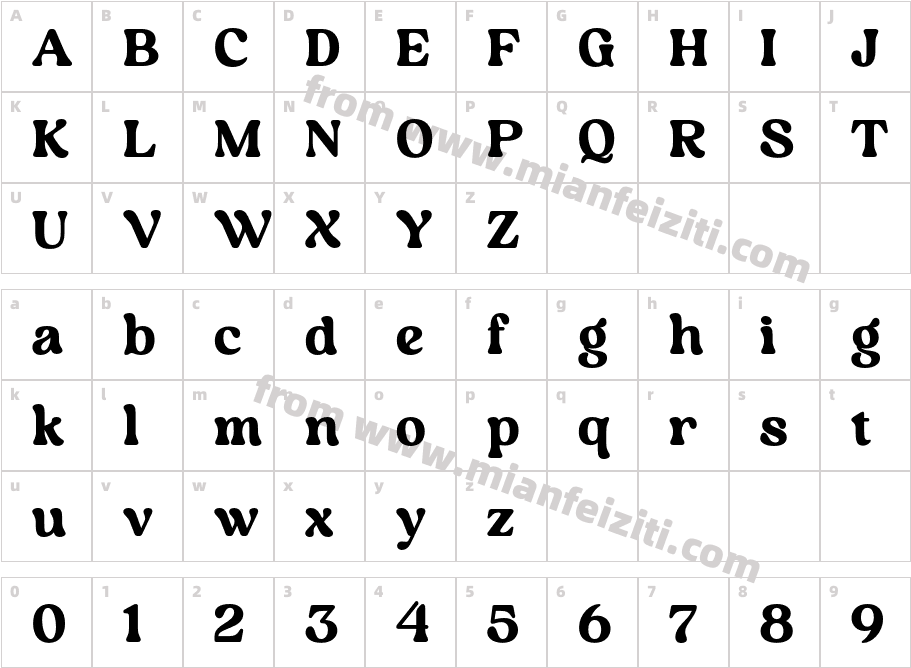 Marine Sikona Regular字体字体映射图