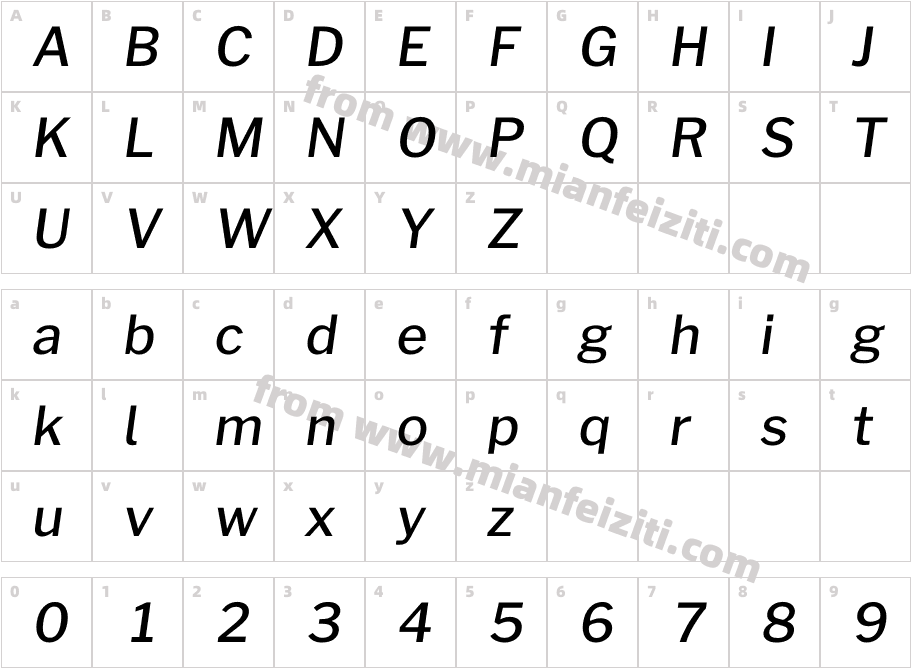 Morrison Medium Italic字体字体映射图