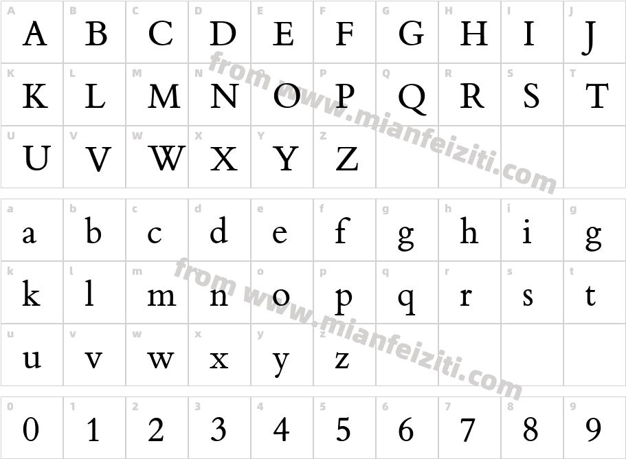 TypoPRO ET Bembo RomanLF字体字体映射图