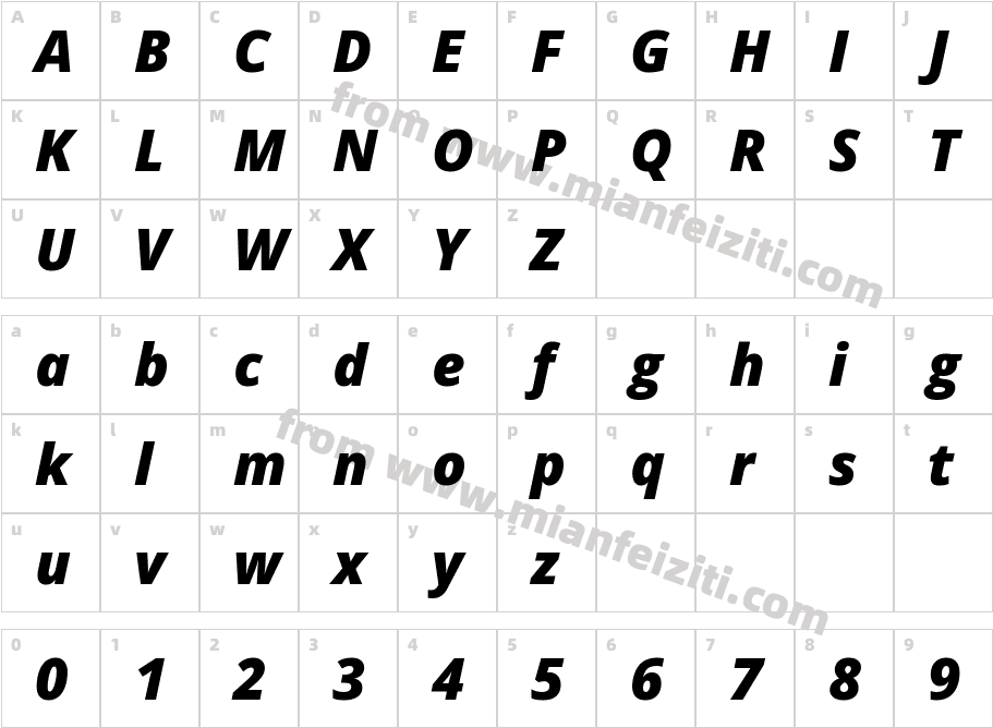 TypoPRO Open Sans Extra Bold Italic字体字体映射图