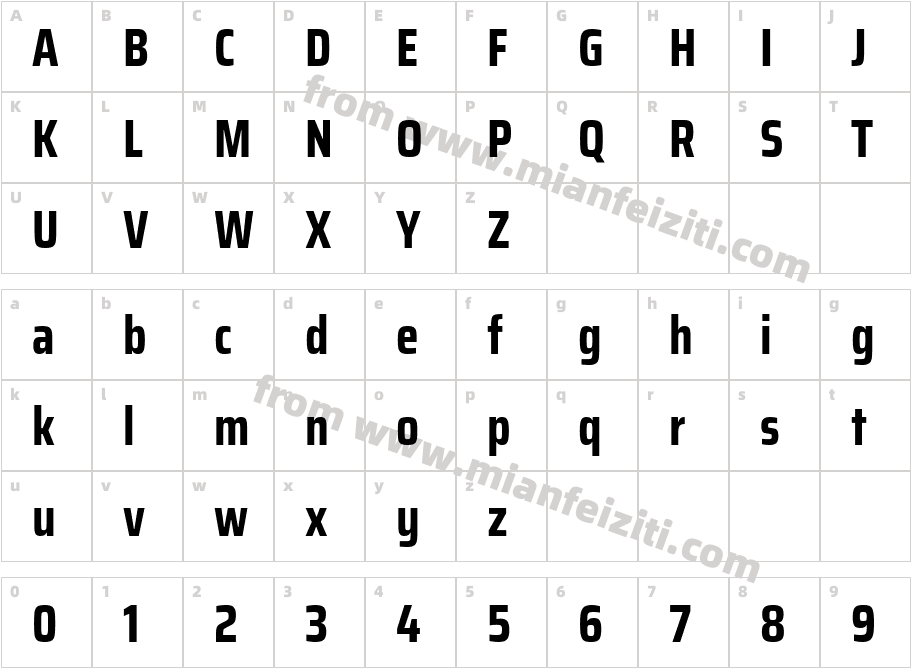 TypoPRO Saira Condensed Condensed字体字体映射图