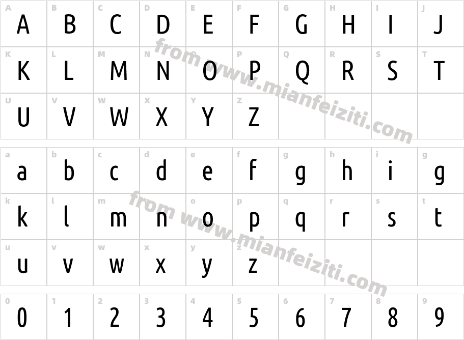 TypoPRO Ubuntu Condensed Regular字体字体映射图