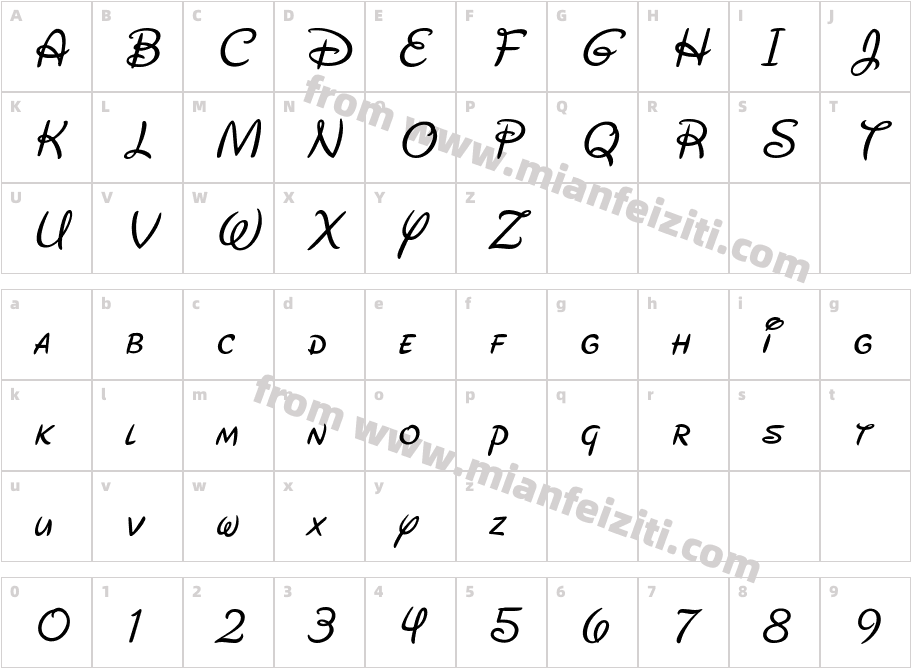 Walto Neue Italic字体字体映射图