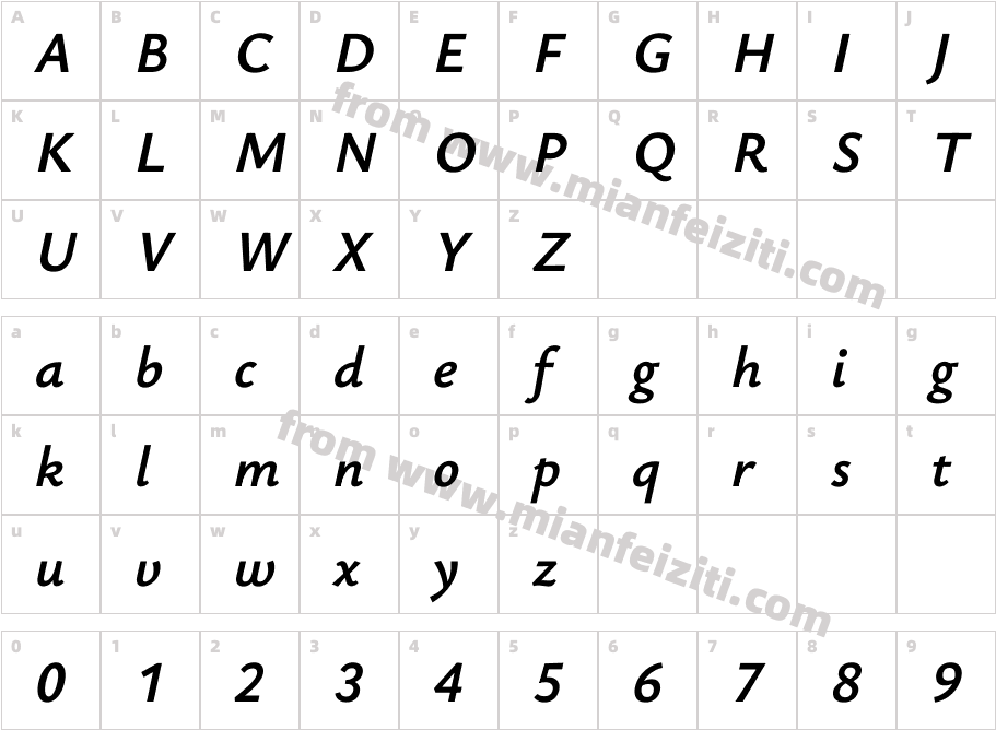 Ysabeau Office Bold Italic字体字体映射图