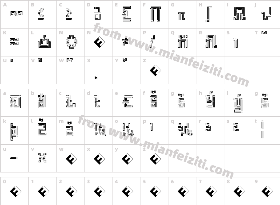 Archian-WilmosExpert字体字体映射图
