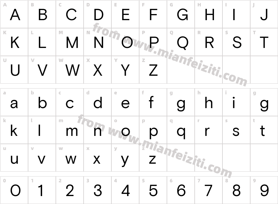 CF Basis Regular字体字体映射图