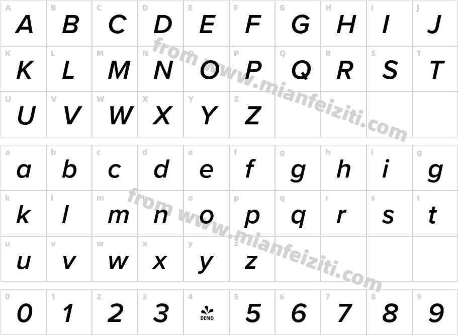 FSP DEMO Proxima Nova Semibold Italic字体字体映射图